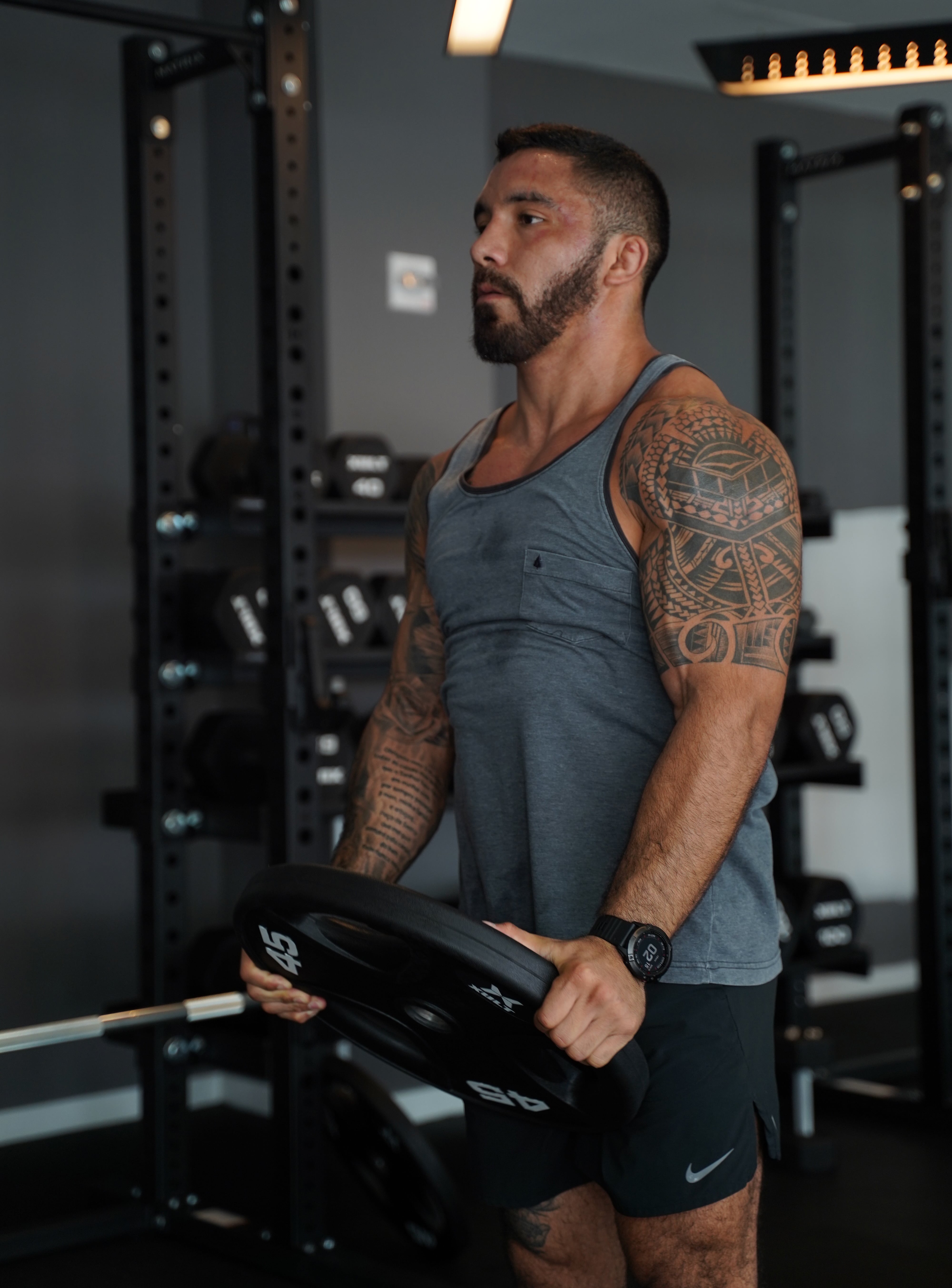 Coach is working out.